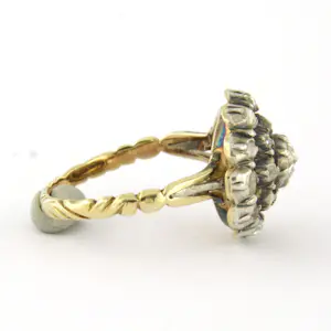 14k goud met zilver ring met roos geslepen diamant tot. 0.25ct – G/H - SI kopen? Bied vanaf 410!