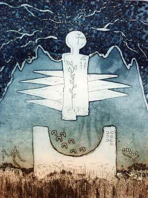 Jan Montyn - Chonyid Bardo - Illusion, aquatint ets (kleine oplage) verkocht voor € 115!