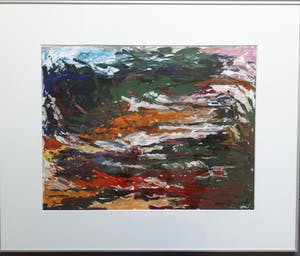 Berry Brugman - Olieverf op papier, Landschap - Ingelijst kopen? Bied vanaf 120!