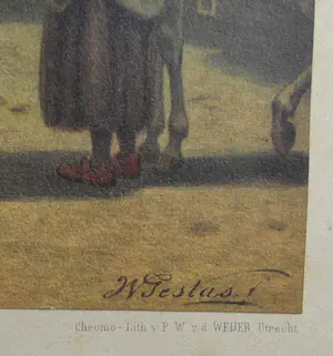 Willem de Famars Testas - chromolitho, straat in het oosten kopen? Bied vanaf 25!