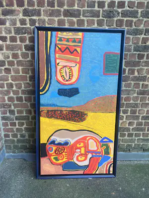 Corneille - Terragrafie op doek Lente in de woestijn 1960 Editie van 60 ex. Met certificaat kopen? Bied vanaf 1200!