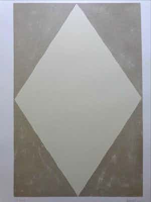 Dan Van Severen - GEOMETRISCHE ABSTRACTIE / KLEURLITHO / 70x50cm / SIG / 1975 verkocht voor € 45!