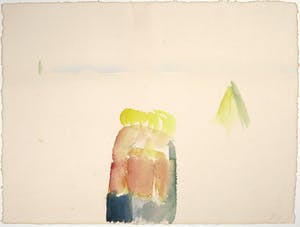 Niet of onleesbaar gesigneerd - Aquarel met Japans papier, Zonder titel (Groot) kopen? Bied vanaf 1!