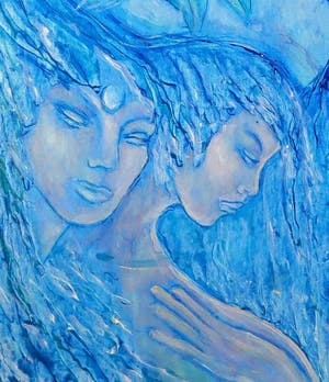 Kiss Riemvis - Olieverf op board, z.t. Volle maan kopen? Bied vanaf 1!