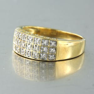 18K Goud - geelgouden ring met 0.10 ct single cut geslepen diamanten kopen? Bied vanaf 200!
