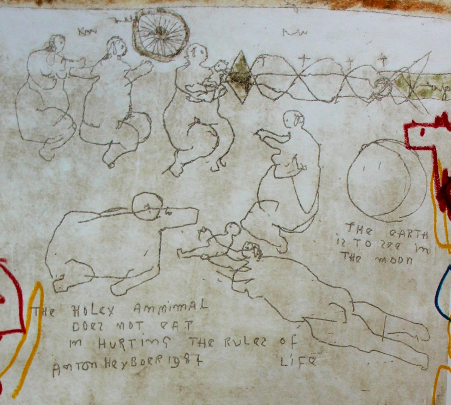 Anton Heyboer - Gemengde techniek(vetkrijt, potloodtekening met ets) - 1984 kopen? Bied vanaf 280!