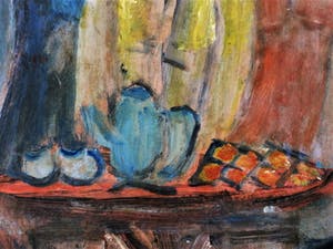 Niet of onleesbaar gesigneerd - Braziliaans (Rio) olieverf op paneel "Dames in een Cafe" gesigneerd kopen? Bied vanaf 10!