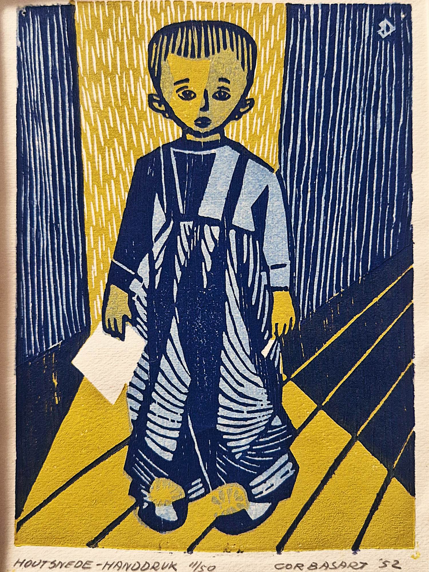 Cor Basart - Originele polychrome Houtsnede - 1952 - handdruk - kleine oplage (11/50) kopen? Bied vanaf 42!