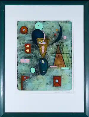 Hollie Witteveen - Ets (handbewerkt met gouache), Wat doet? - Ingelijst verkauft für € 70!