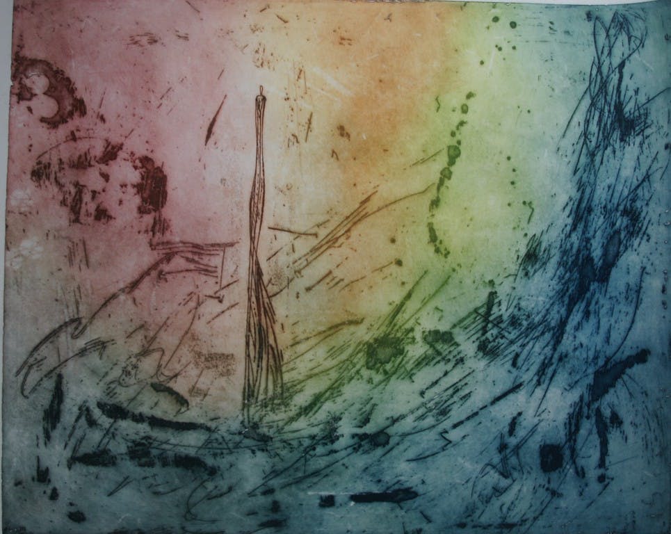 Ad Arma - Laatste x! Ad Arma - "Gedichtenvanger" - zeer grote ets uit 1992 - oplage 75 ex. kopen? Bied vanaf 1!