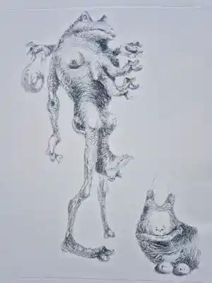 Melle Oldeboerrigter - in zeer kleine oplage (8) gemaakte Litho "Paddentrek" potloodgesigneerd verkauft für € 42!