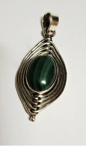 Nieuwe zilveren hanger met malachiet kopen? Bied vanaf 65!