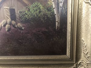 Niet of onleesbaar gesigneerd - Landschap met boerenschuur en schapen kopen? Bied vanaf 1!