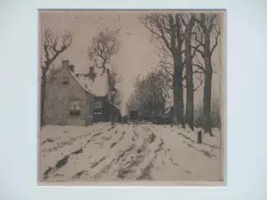 Hendrikus Roodenburg - Winter 1913, tol bij Wijkerbrug, Voorburg - Ets kaufen? Bieten Sie von 60!