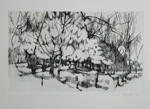 Tilly Krone - Landschap met bomen, en vier andere (5x) kopen? Bied vanaf 25!