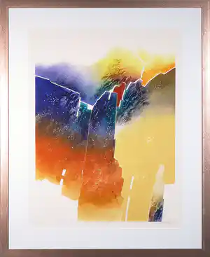 Francis Mean - Ets en aquatint, Le pays d'ots - Ingelijst verkocht voor € 50!