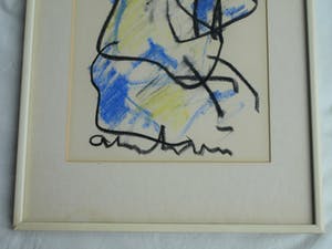 Anton Heyboer - Pastel, “Moeder en kind” – gesigneerd & ingelijst kopen? Bied vanaf 1!