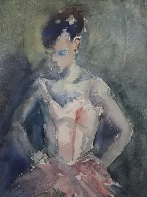 Jan van der Veer - Ballerina. Aquarel. kopen? Bied vanaf 89!