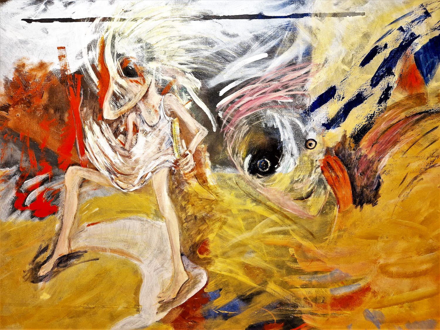 Diana Lekkerkerker - Indrukwekkend (160x200cm!!) olieverf "impressions of a happy childhood" kopen? Bied vanaf 1!