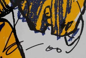 Herman Brood - Ingelijste zeefdruk: Stokpaardje - (Zeer nette lijst!) kopen? Bied vanaf 299!