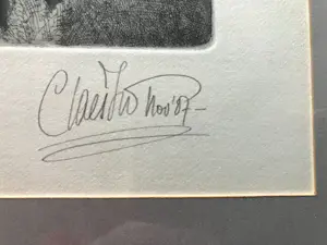 Niet of onleesbaar gesigneerd - Prachtig ingelijste ets met de titel " ERFENIS " kopen? Bied vanaf 1!