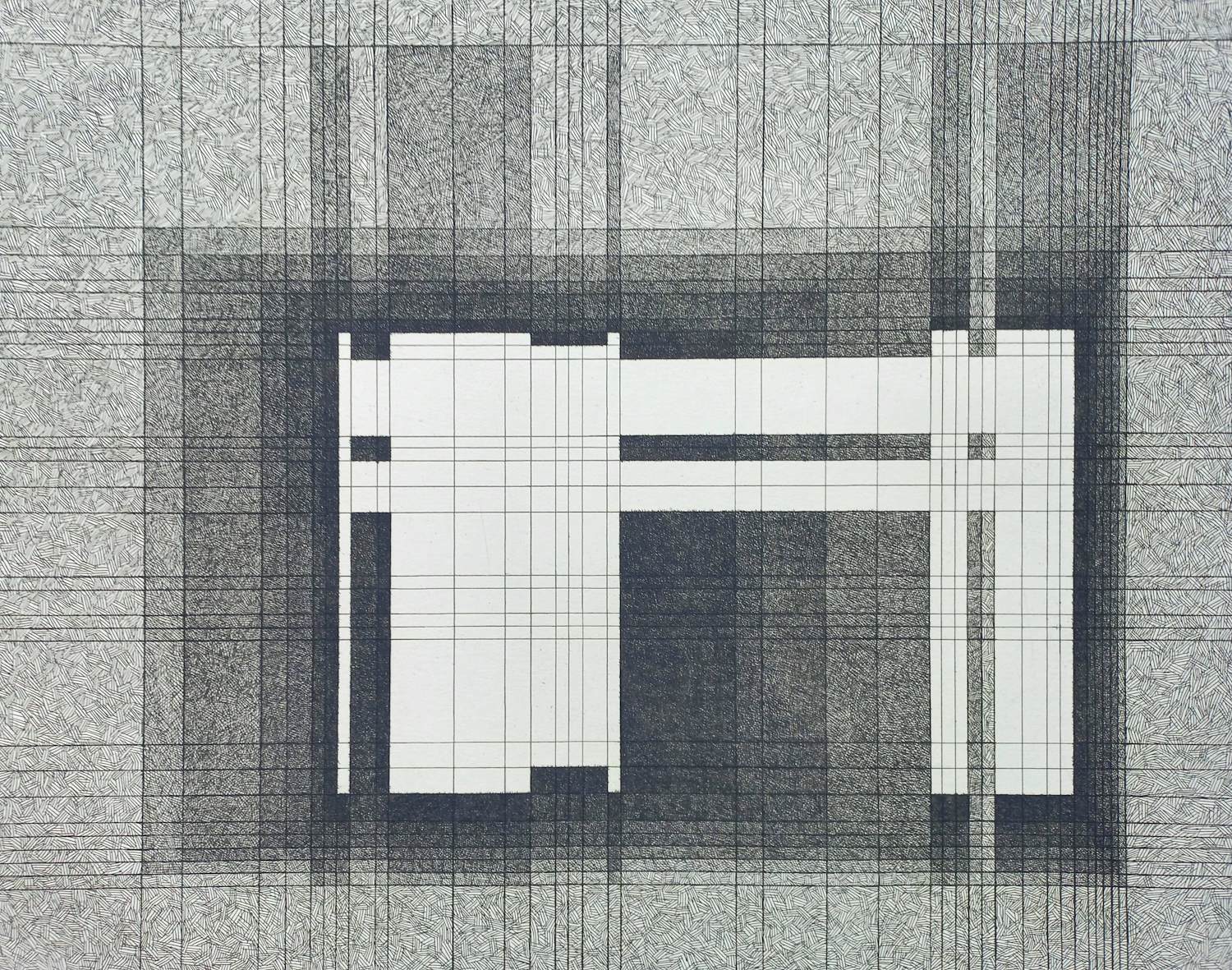 Paul van Gils - Geometrisch abstracte compositie, ets verkocht voor € 60!