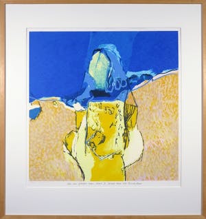 Henk van Vessem - Als en gouden adder - gesigneerd - 125 ex. - ingelijst kopen? Bied vanaf 1!