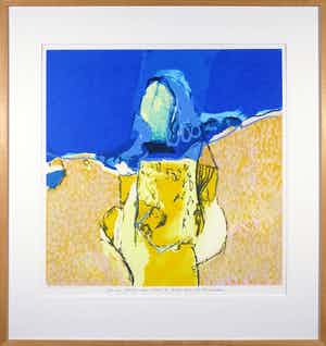 Henk van Vessem - Als en gouden adder - gesigneerd - 125 ex. - ingelijst verkocht voor € 1!