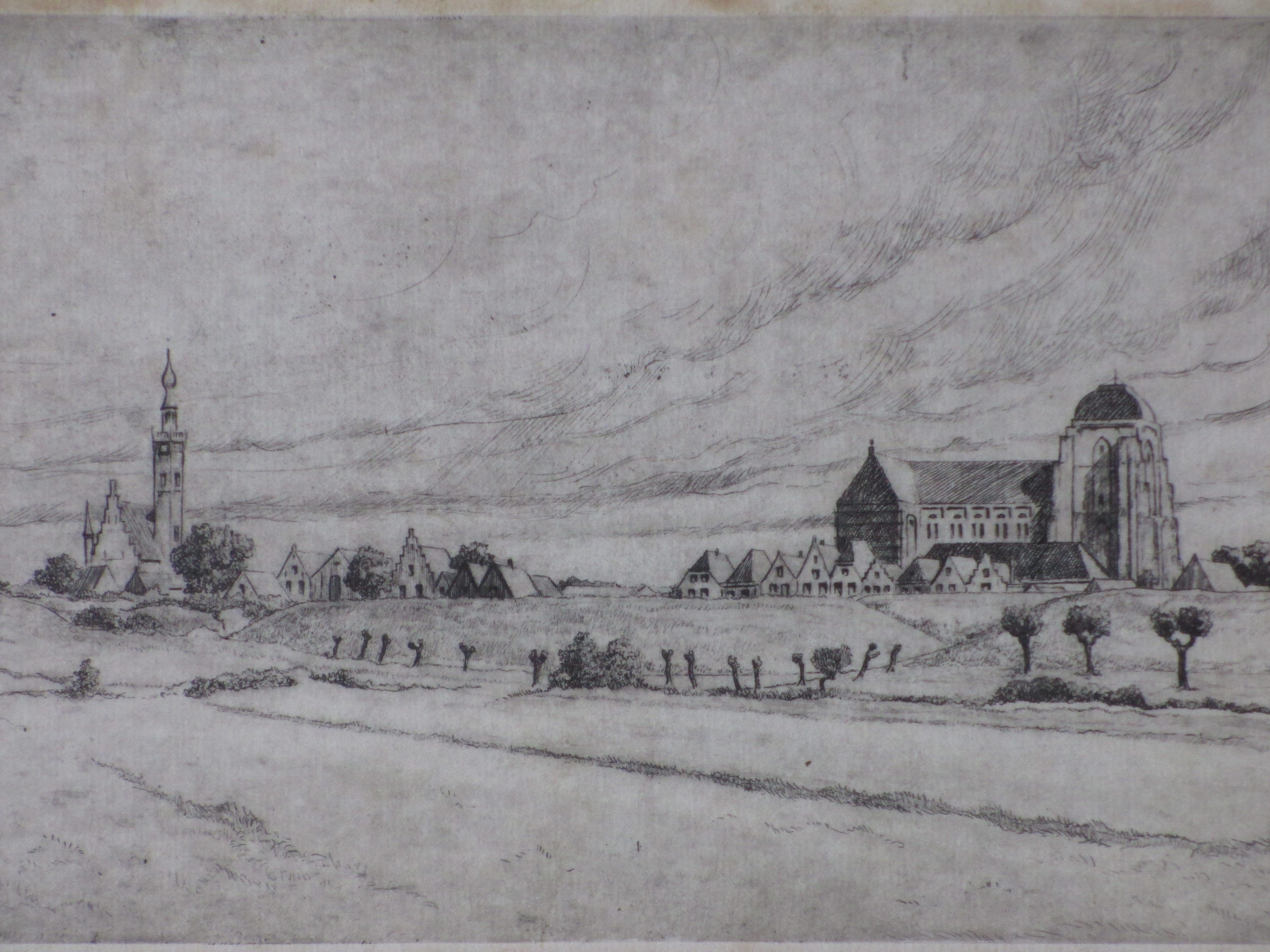 Laurens Jannis Braams - Gezicht op Veere - Ets kopen? Bied vanaf 40!