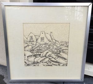 Niet of onleesbaar gesigneerd - C28579-2, pentekening Vrouwenrecht Delft kopen? Bied vanaf 10!