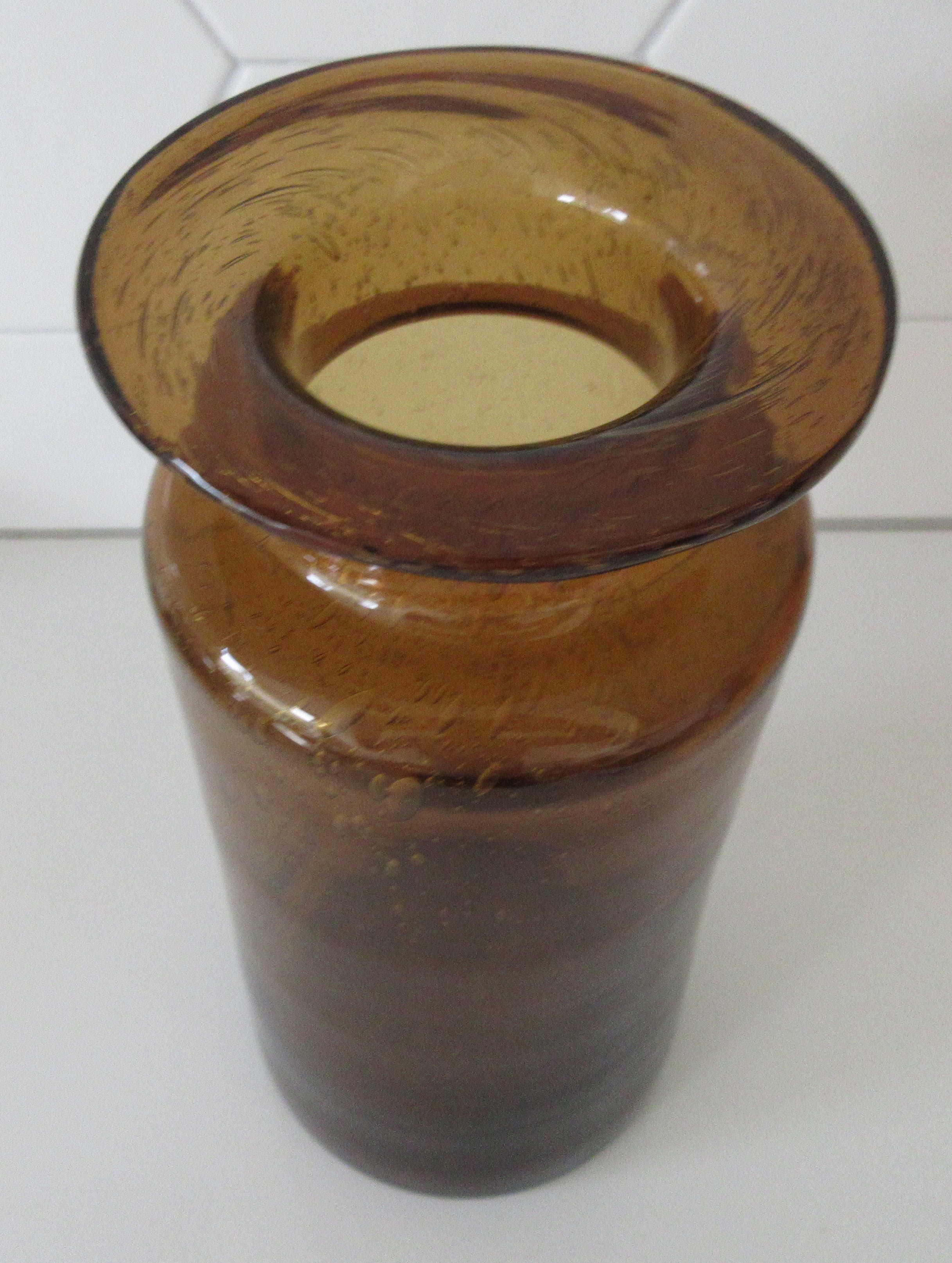 Kosta Boda - Amber glazen bubbel vaas ontwerp Erik Hoglund kopen? Bied vanaf 1!