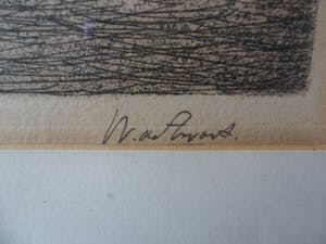 Niet of onleesbaar gesigneerd - Ets, met afgemeerde zeilschepen kopen? Bied vanaf 10!