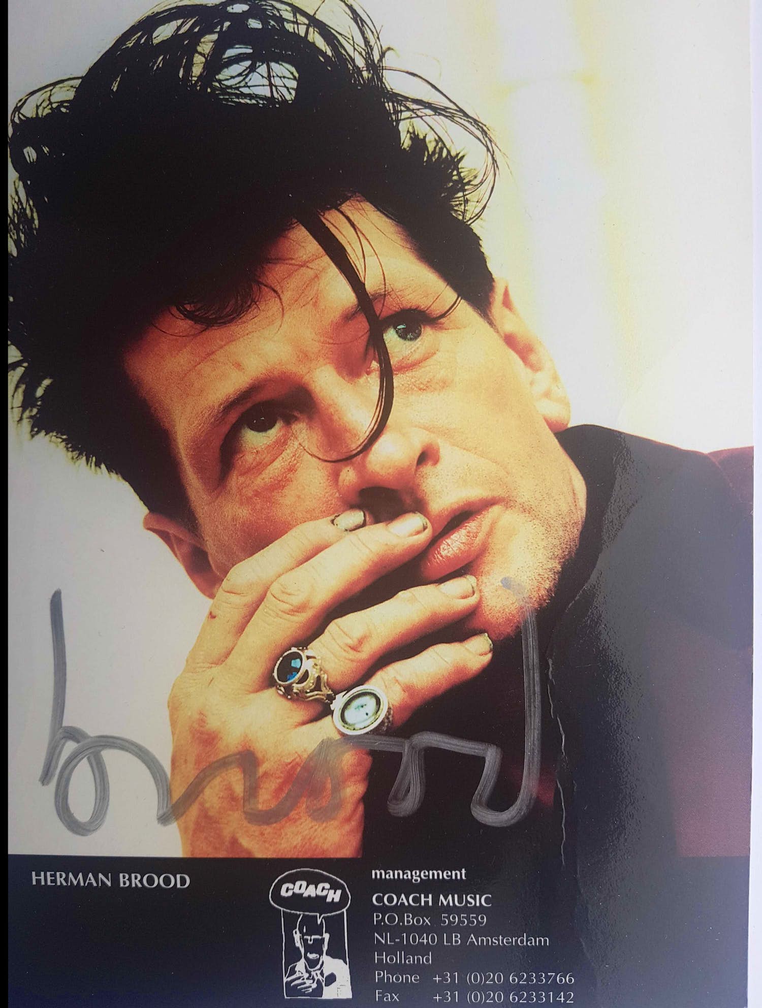Herman Brood - Promotie/ management kaart gesigneerd kopen? Bied vanaf 40!