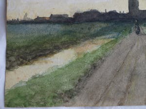 Johan van Hulsteijn - 2x Aquarel , “Landschap met vrouw” – gesigneerd – ca 1885 kopen? Bied vanaf 10!