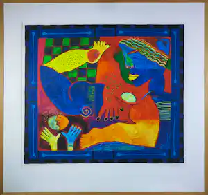 Clemens Briels - Zeefdruk op papier, Life is nothing but.. II - Ingelijst (Zeer groot) verkauft für € 110!