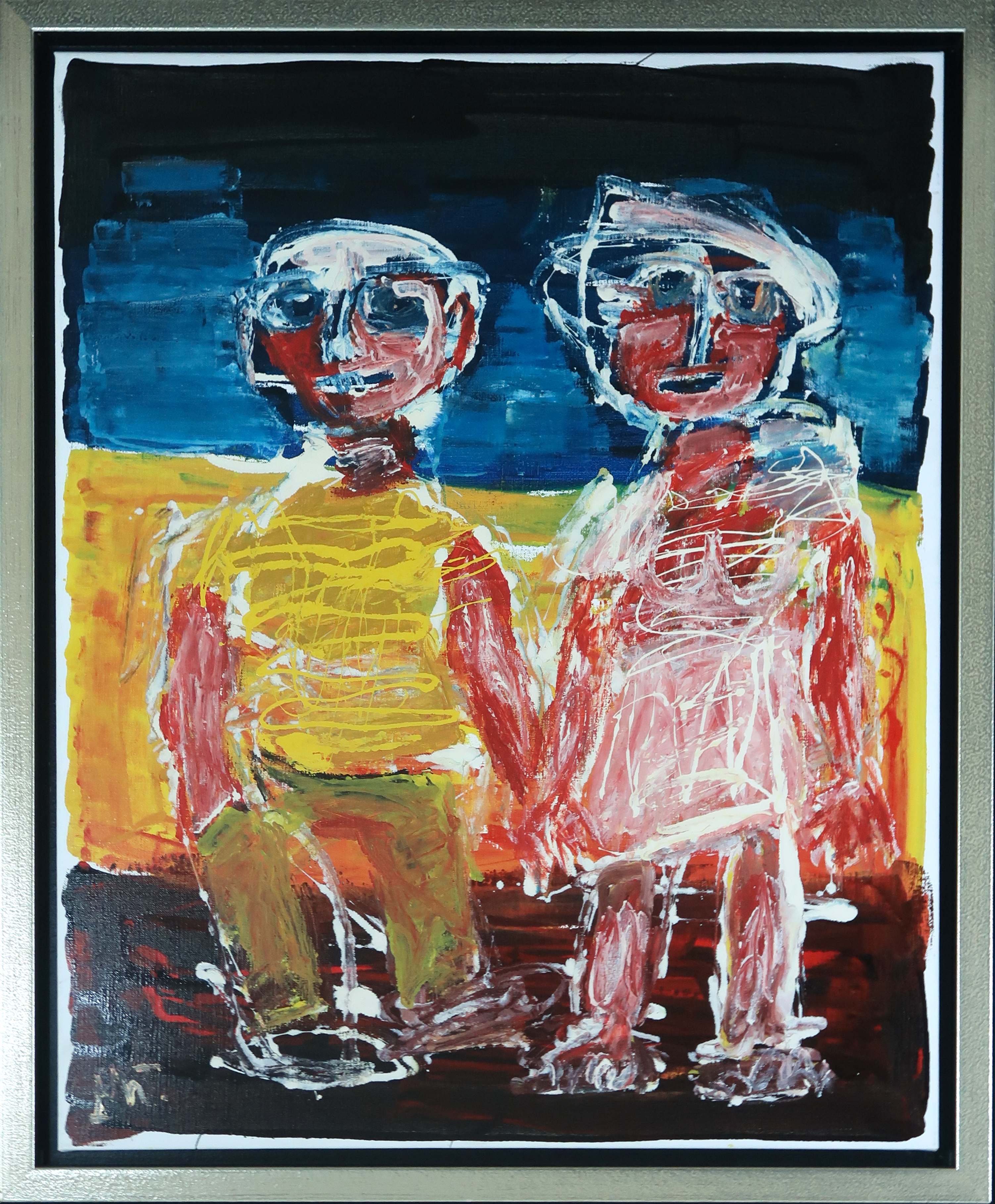 Martin van Wordragen - Olieverf op doek, Echtpaar aan zee - Ingelijst kopen? Bied vanaf 400!