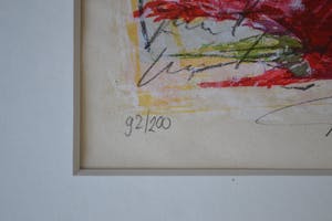 Richard Smeets - Zeefdruk - Rode roos -Handgesigneerd kopen? Bied vanaf 10!