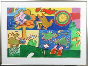 Corneille - Zeefdruk, Zonder titel- Ingelijst ( Zeer Groot) kopen? Bied vanaf 400!