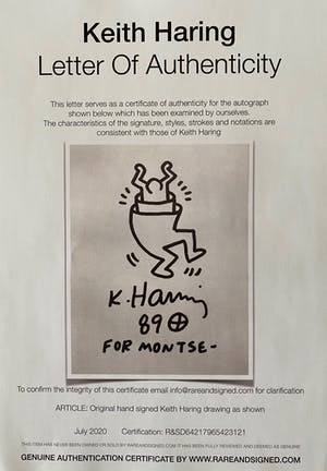 Keith Haring - Original Drawing *** Signed *** COA *** kopen? Bied vanaf 2750!