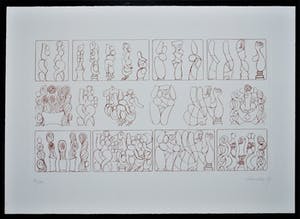 Miguel Berrocal - Hommage to Trasso - ets in rood - prent 190 kopen? Bied vanaf 65!