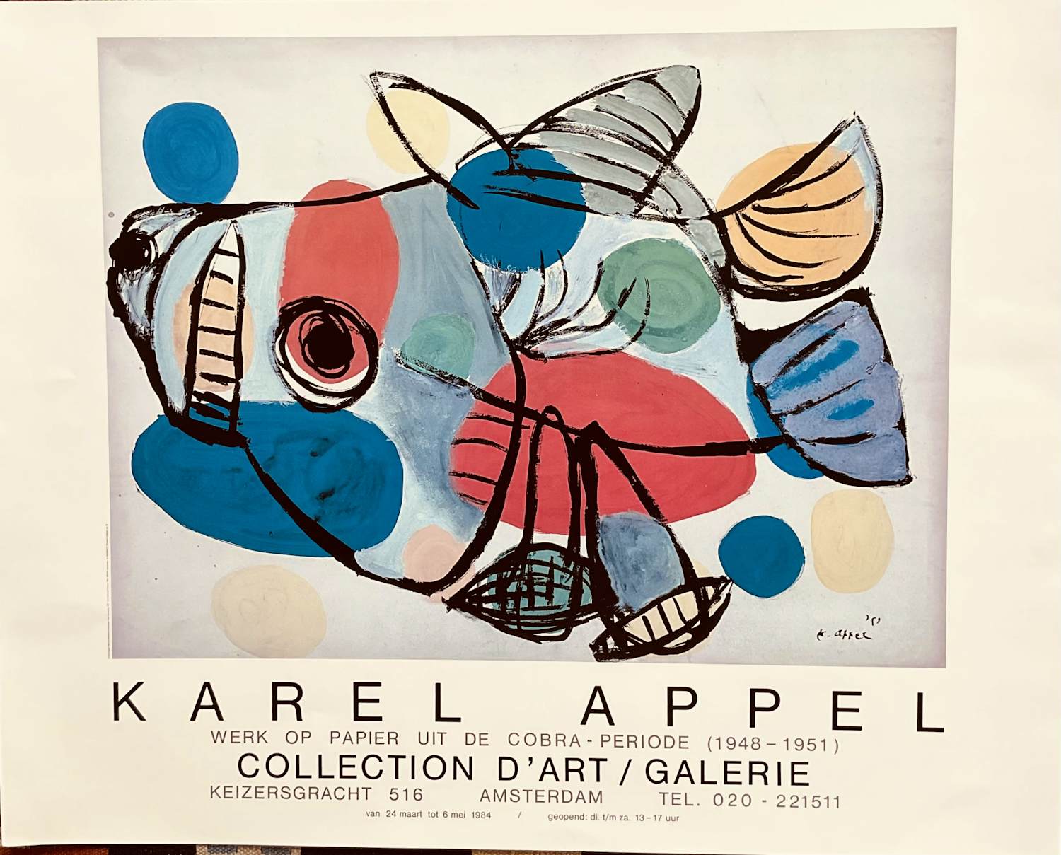 Karel Appel - Het Zonnedier, tentoonstellingsaffiche , Cobra kopen? Bied vanaf 35!