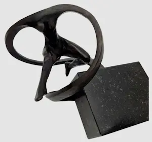 Frans van Straaten - Bronzen sculptuur: naakte dame op marmeren voet kopen? Bied vanaf 450!