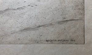 Willem Witjens - Dorp in de Winter - Ets kopen? Bied vanaf 55!