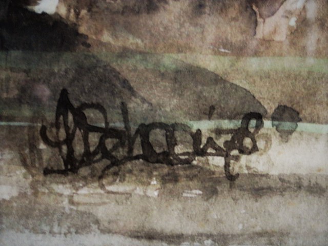 Niet of onleesbaar gesigneerd - 19e Eeuwse Aquarel "vestiging Stad aan het water" gesigneerd  kopen? Bied vanaf 1!