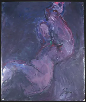 Franscz Witte - Gemengde techniek op papier, Naakt in paarstinten kopen? Bied vanaf 1!