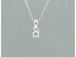 14k gouden collier met hanger met diamant 0.10 ct kopen? Bied vanaf 190!