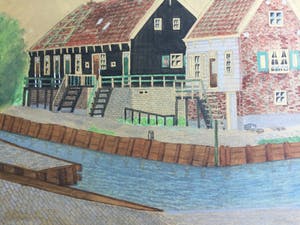 Daniel Cornelis Kerkhoven - Beeld van Marken | Gouache/tekening (ingelijst) kopen? Bied vanaf 35!