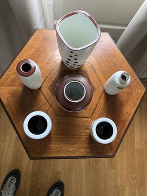 Potterie Ravelli - 6 gemerkte vazen/vaasjes kopen? Bied vanaf 65!