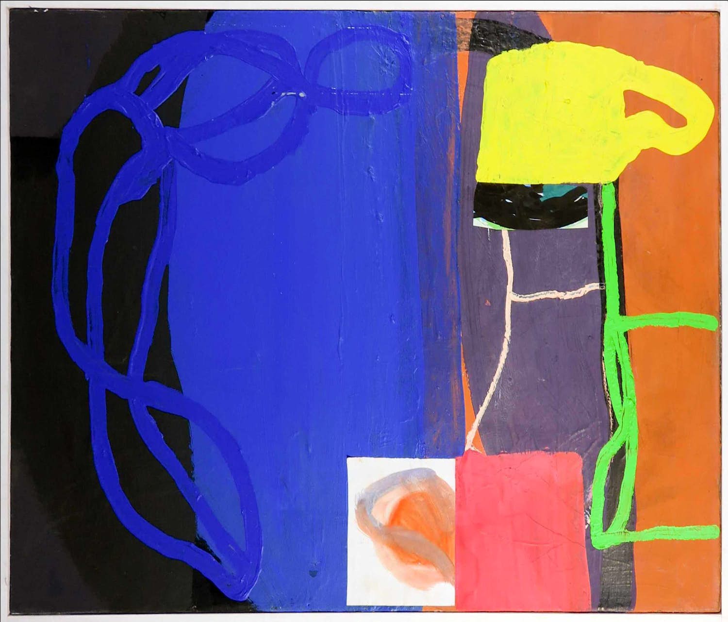 Adalbert Fässler - Gemengde techniek op doek, Zonder titel - Ingelijst verkocht voor € 1!