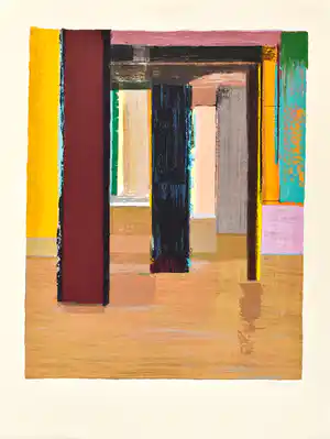 Helmuth van Galen - Abstract met roze verkocht voor € 50!